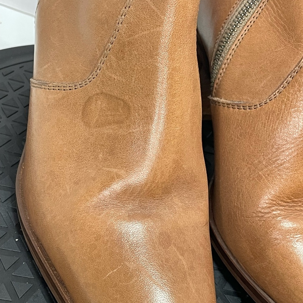 J Crew Dean Tan Leather Buckle Ankle Boots - Picture 5 of 11